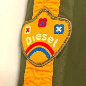 Diesel Long Pants With Tuxedo Stripe Green & Gold/Yellow Sz 7